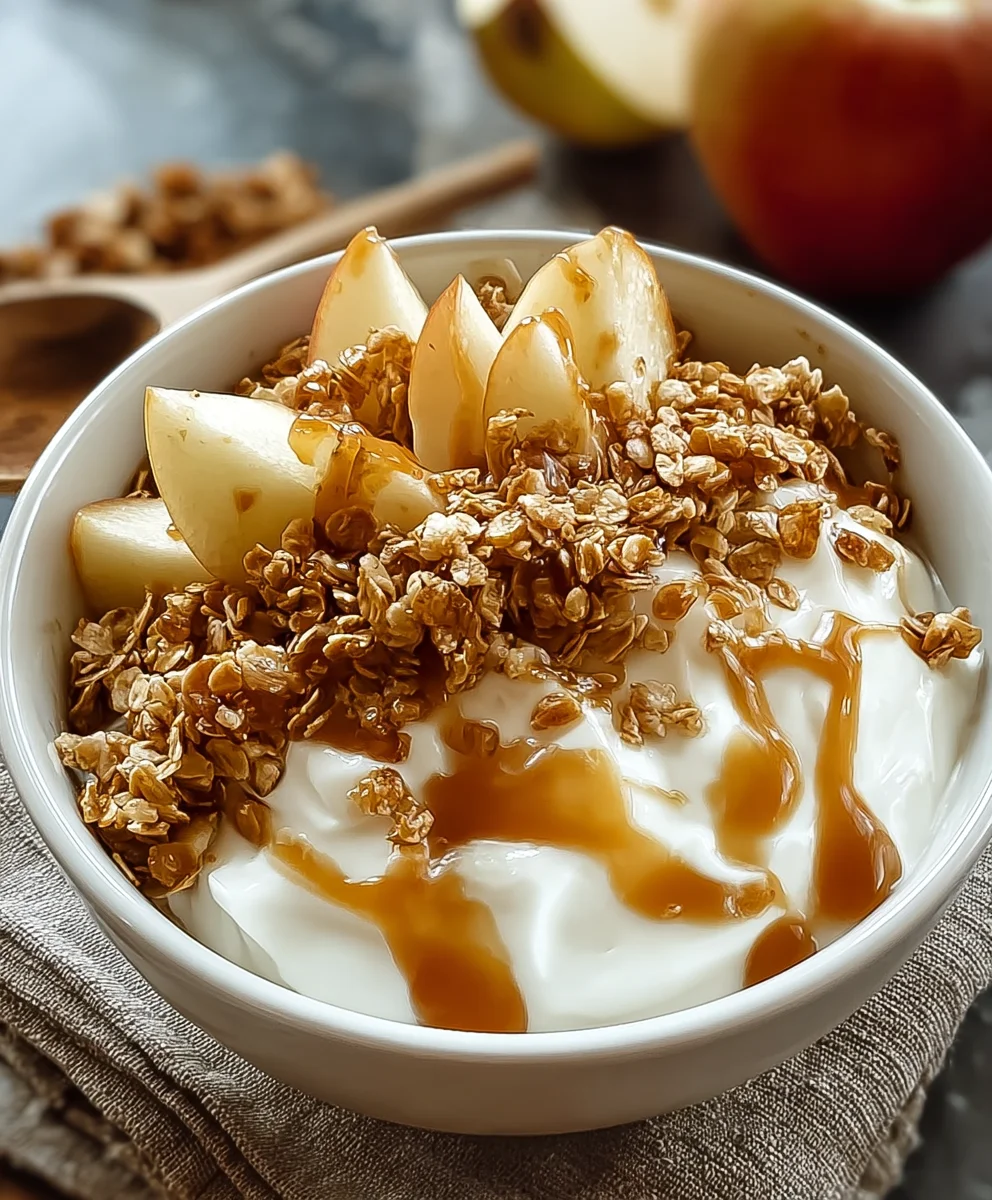 Caramel Apple Pie Yogurt-Healthier Bowl