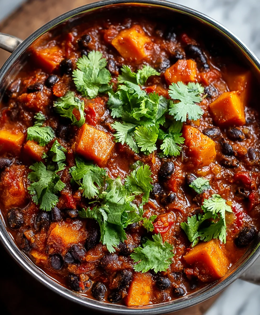 Sweet Potato Black Bean Chili-Hearty & Flavorful