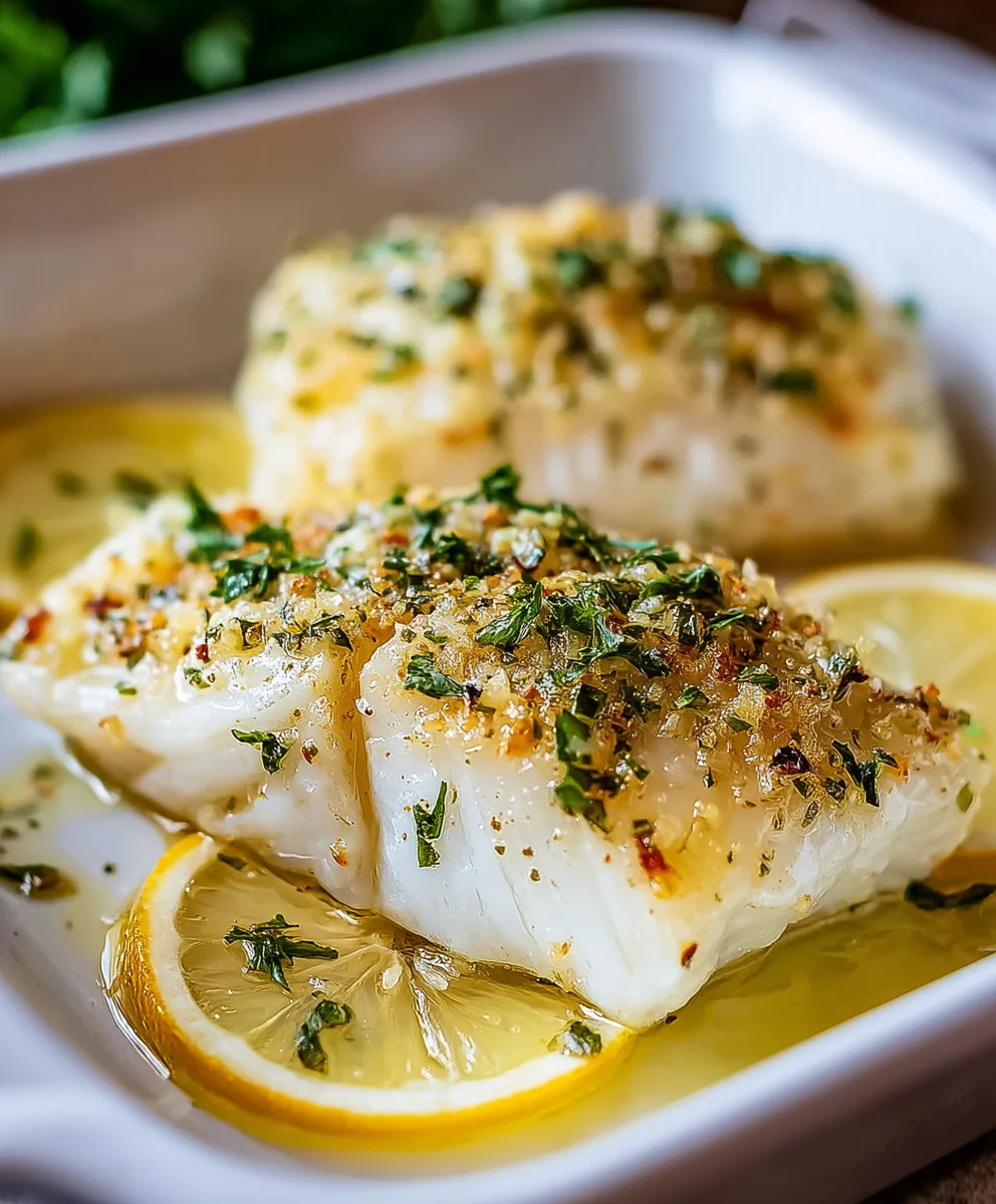 Lemon Garlic Butter Baked Cod- Easy Flavorful Recipe