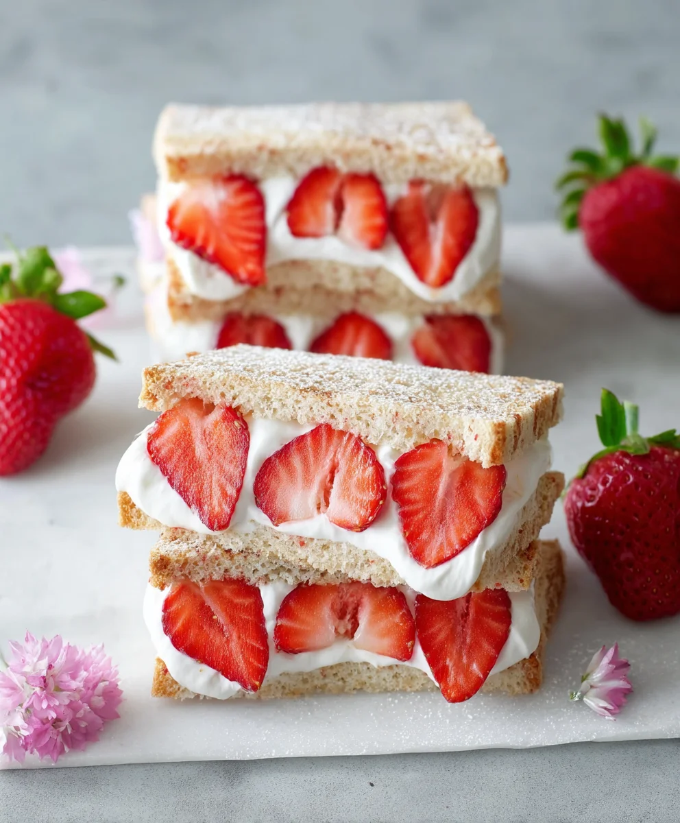 Strawberry Cream Sandwiches - Easy Dessert Recipe