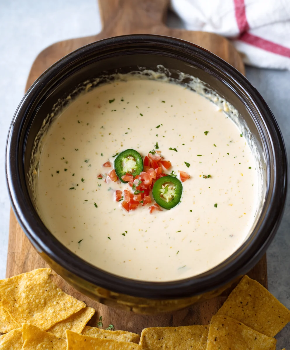 Easy Crockpot White Queso Dip Recipe - Creamy & Delicious