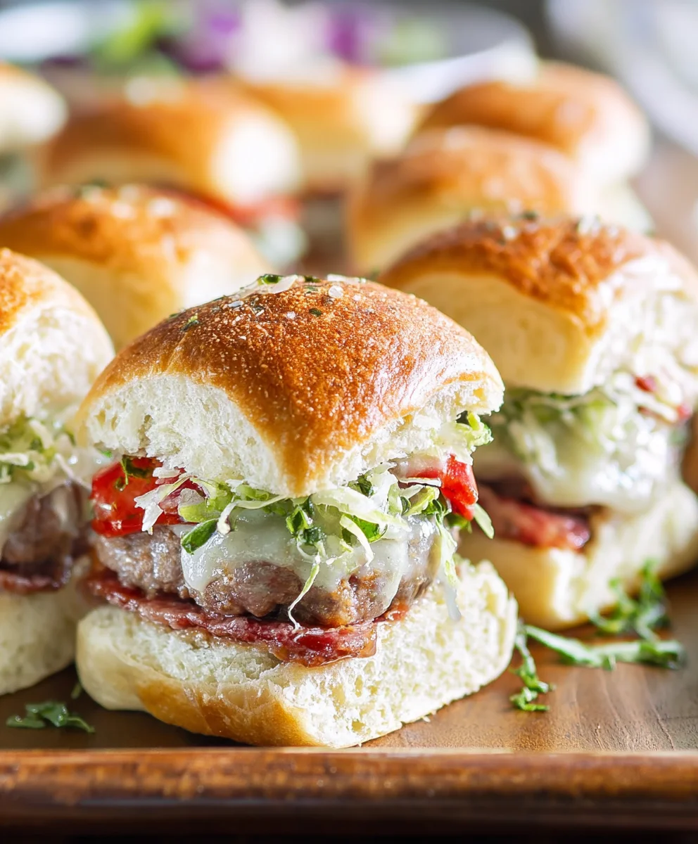 Spicy Beef Italian Grinder Sliders-Easy Recipe