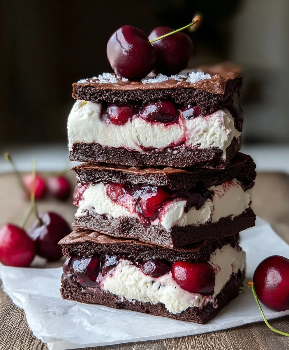 Cherry Brownie Ice Cream Sandwiches Delight