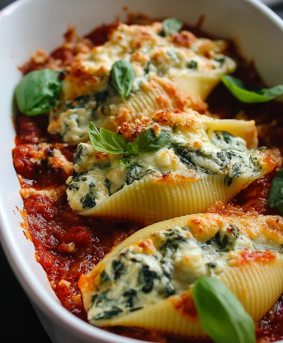 Spinach Ricotta Stuffed Shells- Easy Comfort Food