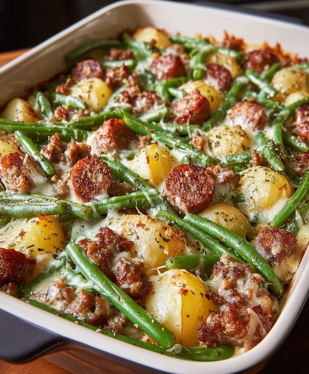 Hearty Beef Green Bean Potato Casserole - Easy Dinner
