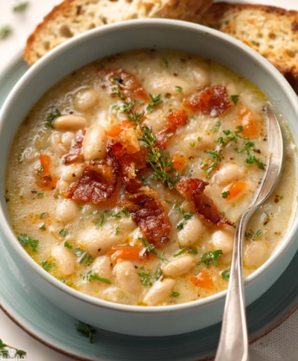 Hearty White Bean Beef Bacon Soup