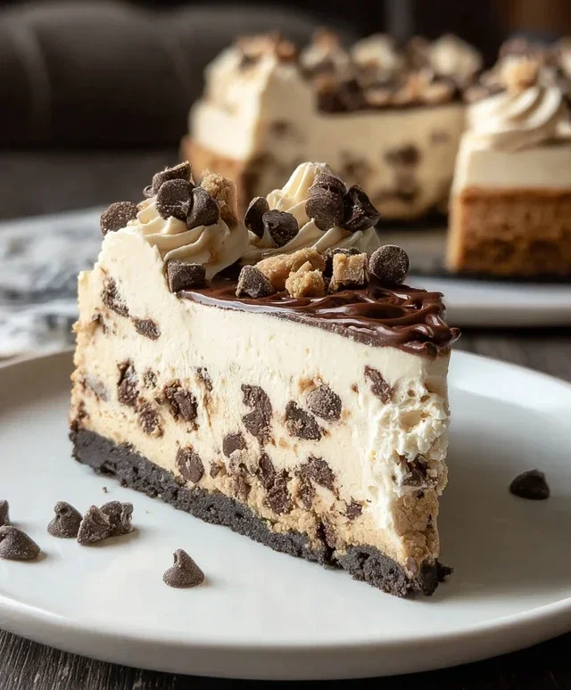No Bake Cookie Dough Cheesecake