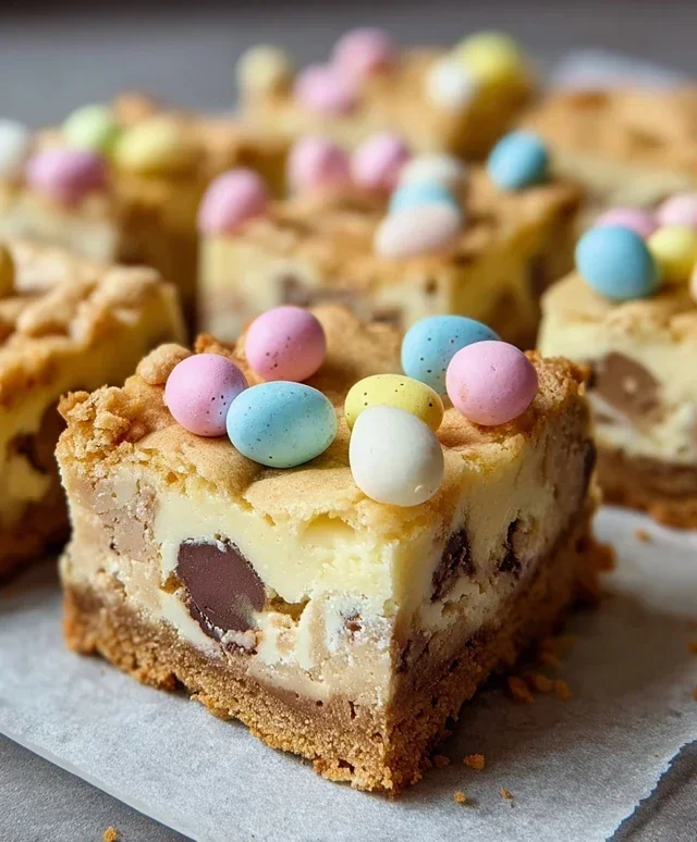 Mini Egg Cheesecake Cookie Bars