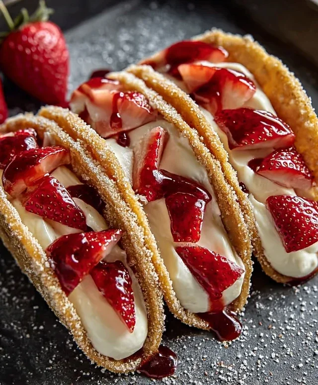 Strawberry Cheesecake Dessert Tacos