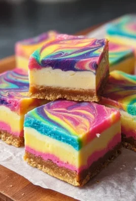 Rainbow Cheesecake Swirl Bars