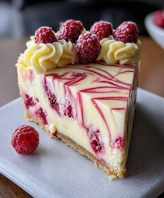 Raspberry Lemon White Chocolate Cheesecake