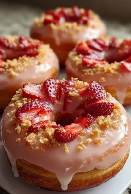 Freshly Glazed Strawberry Crunch Donuts