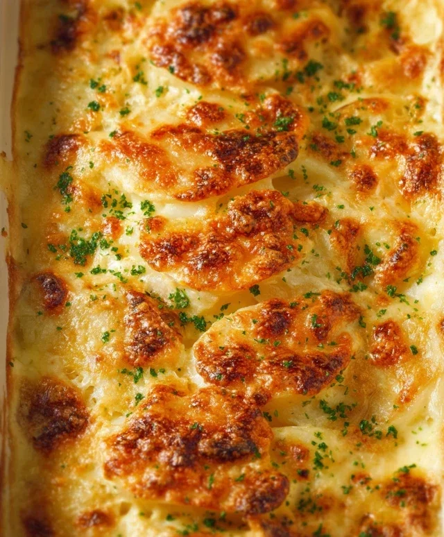 Roasted Garlic Potatoes au Gratin