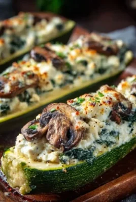 Spinach, Mushroom, and Ricotta Stuffed Zucchini Boats Recipe