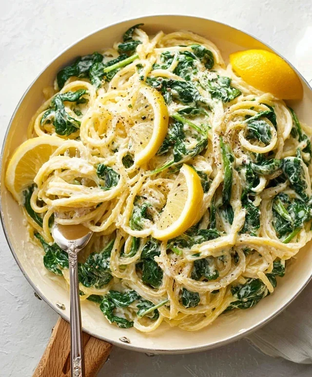 Lemon ricotta pasta & spinach