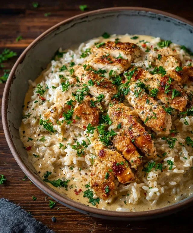 High Protein Creamy Cajun Chicken Rice