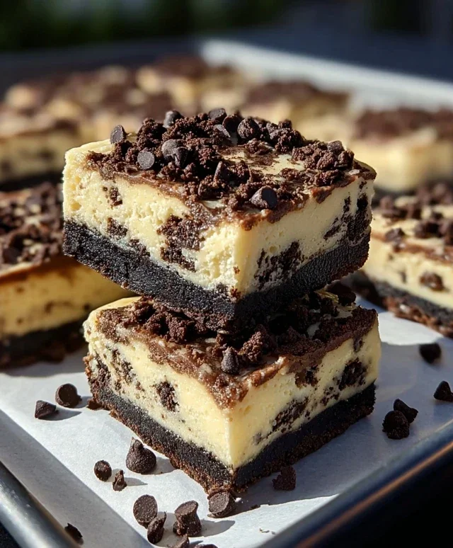 Chocolate Chip Oreo Cheesecake Bars