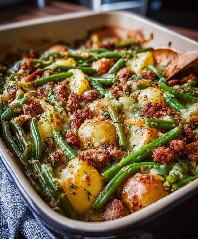 Sausage Green Bean Potato Casserole