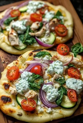 Tzatziki Chicken & Veggie Naan Pizza