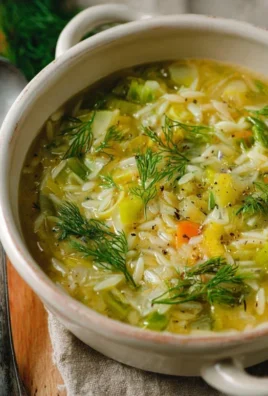 Orzo Leek and Dill Soup
