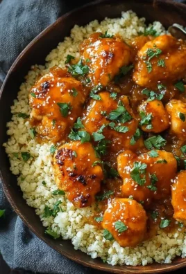 Sweet and Sticky 3 Ingredient Apricot Chicken with Cauliflower Rice