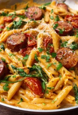One Pot Creamy Cajun Sausage Pasta (30-Minutes)