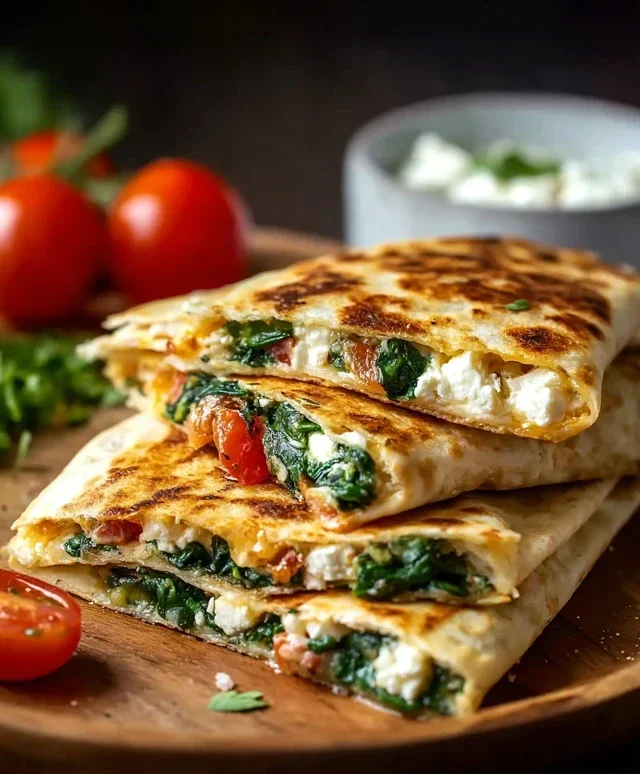 Spinach and Feta Quesadillas