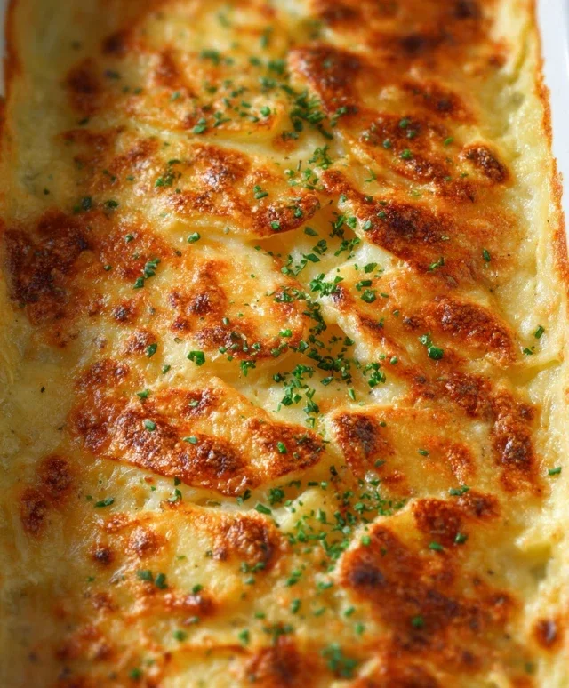 Roasted Garlic Potatoes au Gratin