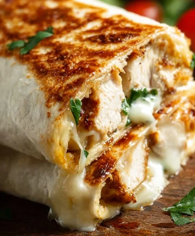 Cheesy Garlic Chicken Wraps