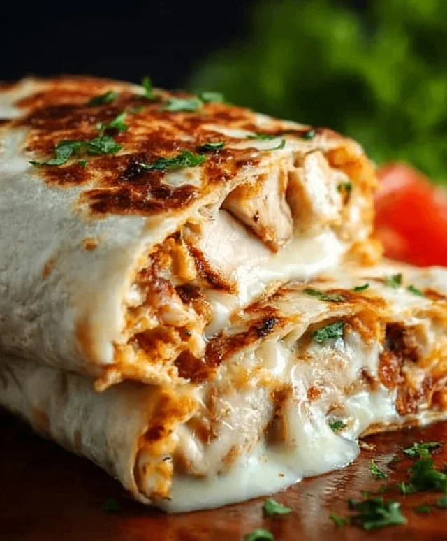 Cheesy Garlic Chicken Wraps