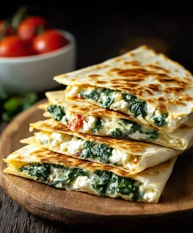 Spinach and Feta Quesadillas