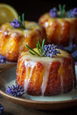 Mini Lemon Cakes With Lavender Glaze