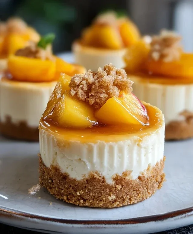 Peach Cobbler Mini Cheesecakes
