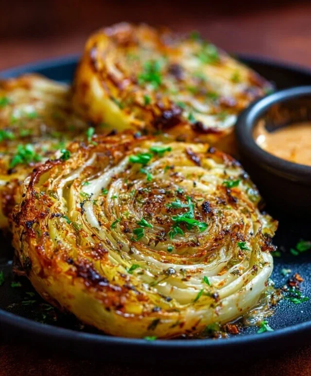Oven Roasted Garlic Cabbage Steaks