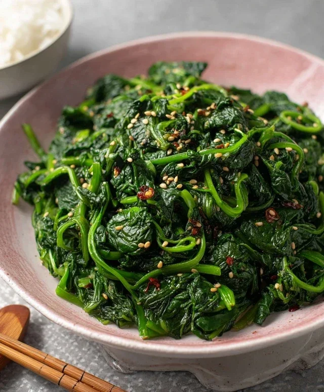 Korean Spinach Side Dish (Sigeumchi Namul)