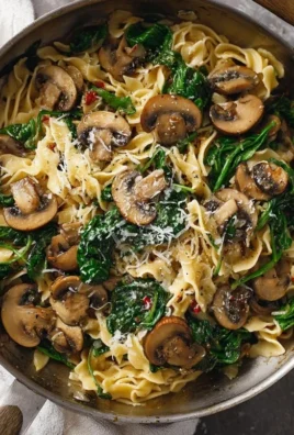 Parmesan Spinach Mushroom Pasta Skillet