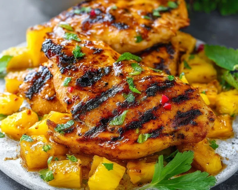 Grilled Mango Pineapple Chicken