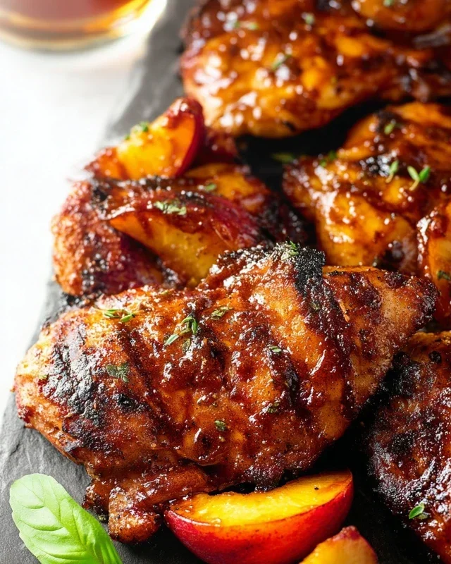 Grilled Bourbon Extract Extract Peach BBQ Chicken
