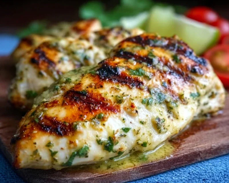 Grilled Salsa Verde Pepper Jack Chicken