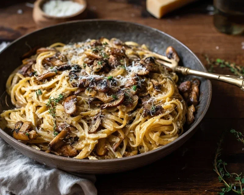 Caramelized Leek and Mushroom Gruyere Pasta