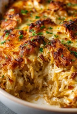 French Onion Chicken Orzo Casserole