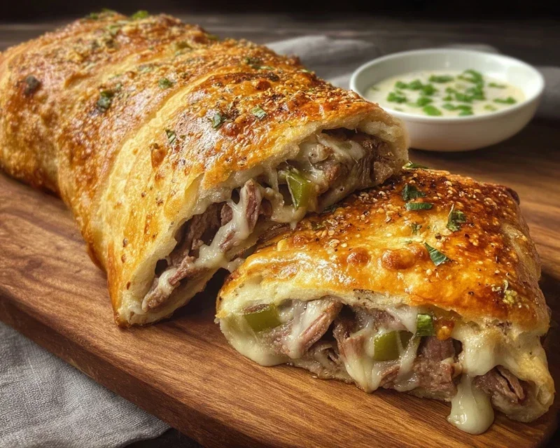 Philly Cheesesteak Stromboli
