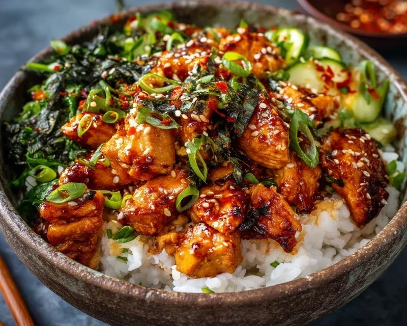 Spicy Honey Gin Extract Extractger Chicken Bowls With Yum Yum Sauce
