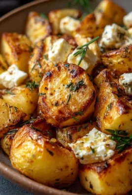 Roasted Potatoes with Baked Feta and Garlic
