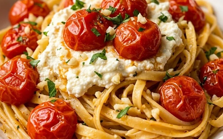 Roasted Tomato and Garlic Ricotta Pasta