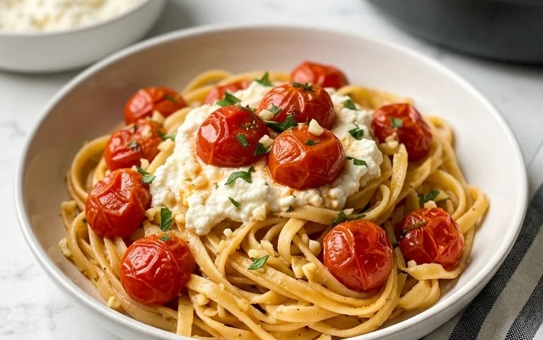 Roasted Tomato and Garlic Ricotta Pasta