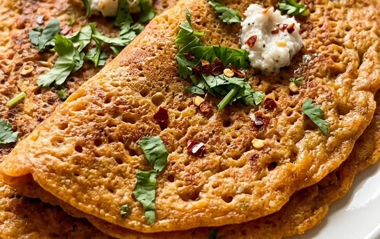 Masoor Dal Chilla | Savory Red Lentil Pancakes
