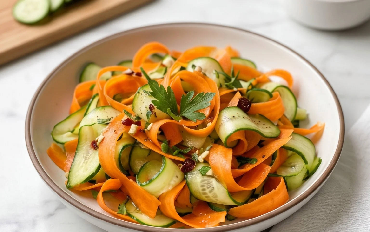 Carrot and Cucumber Ribbon Salad