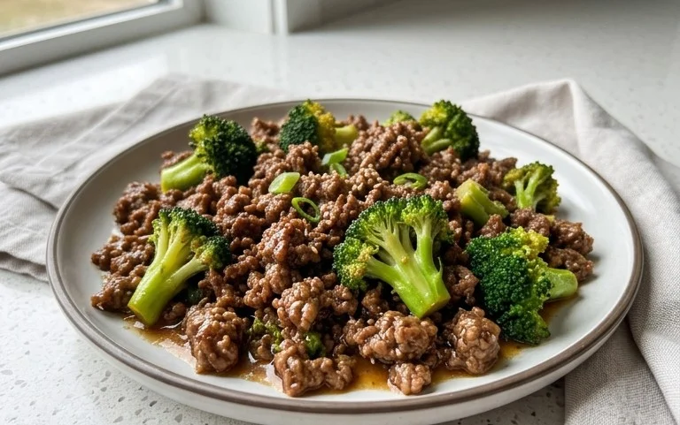 Ground Beef and Broccoli