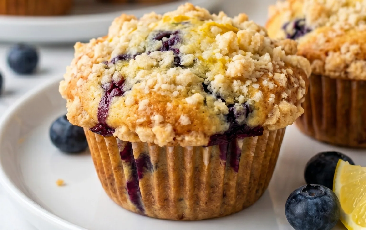 Lemon Blueberry Streusel Muffins